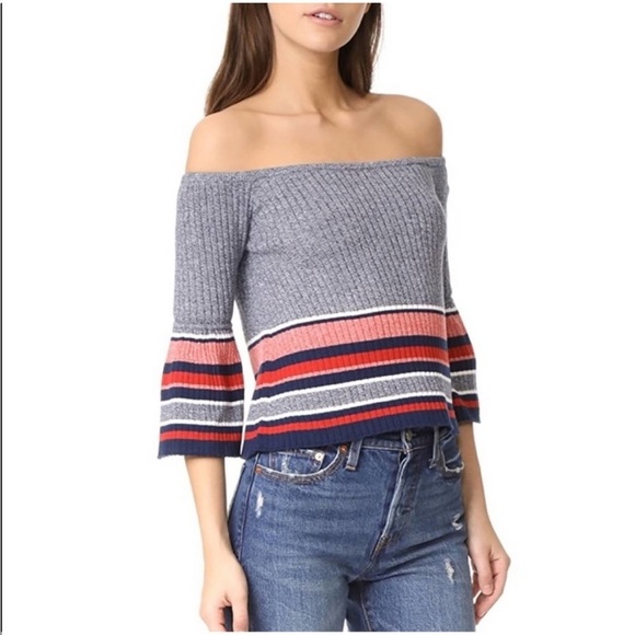 Lovers + Friends Off The Shoulder Striped Top - Picture 1 of 7